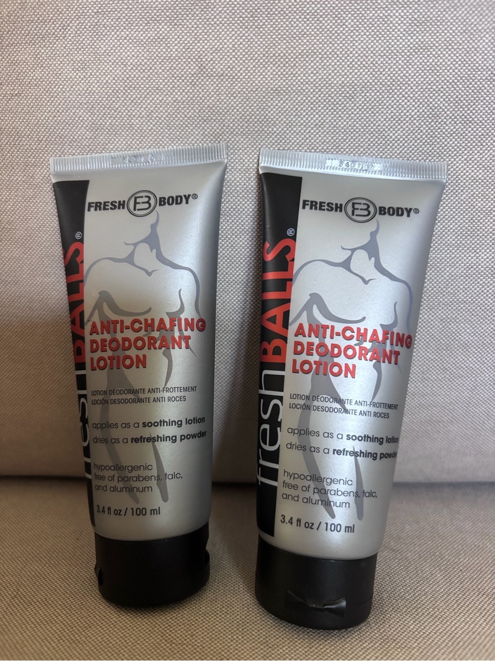 Fresh Body Fresh Balls Anti-Chafing Deodorant Lotion — Silver & Black